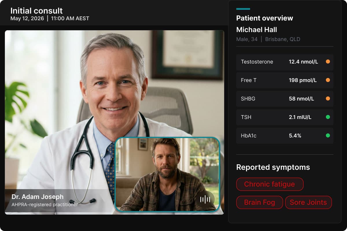 Telehealth video consultation with a registered practitioner